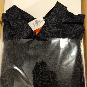 Tallia Black Embroidered Paisley Dress Shirt, XXL